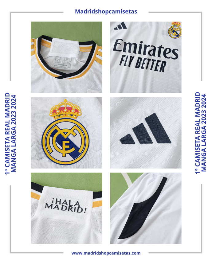 1ª Camiseta Real Madrid Manga Larga 2023 2024